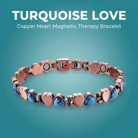 MagnetPure Turquoise Heart Copper Magnetic Bracelet for Women