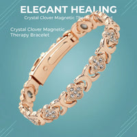 MagnetPure Crystal Clover Copper Magnetic Bracelet for Women