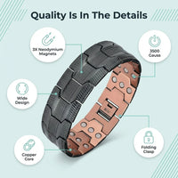 MagnetPure Ultra Black Copper Magnetic Bracelet for Men