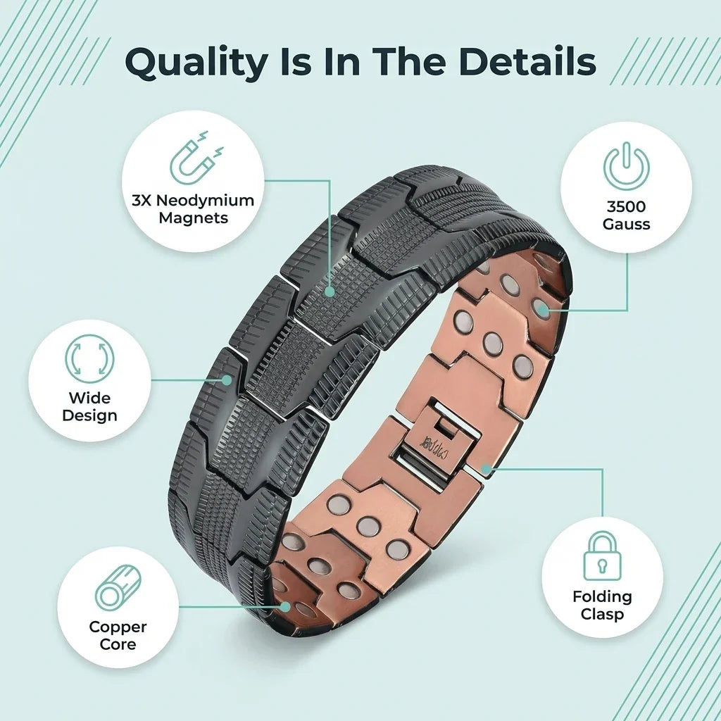 MagnetPure Ultra Black Copper Magnetic Bracelet for Men