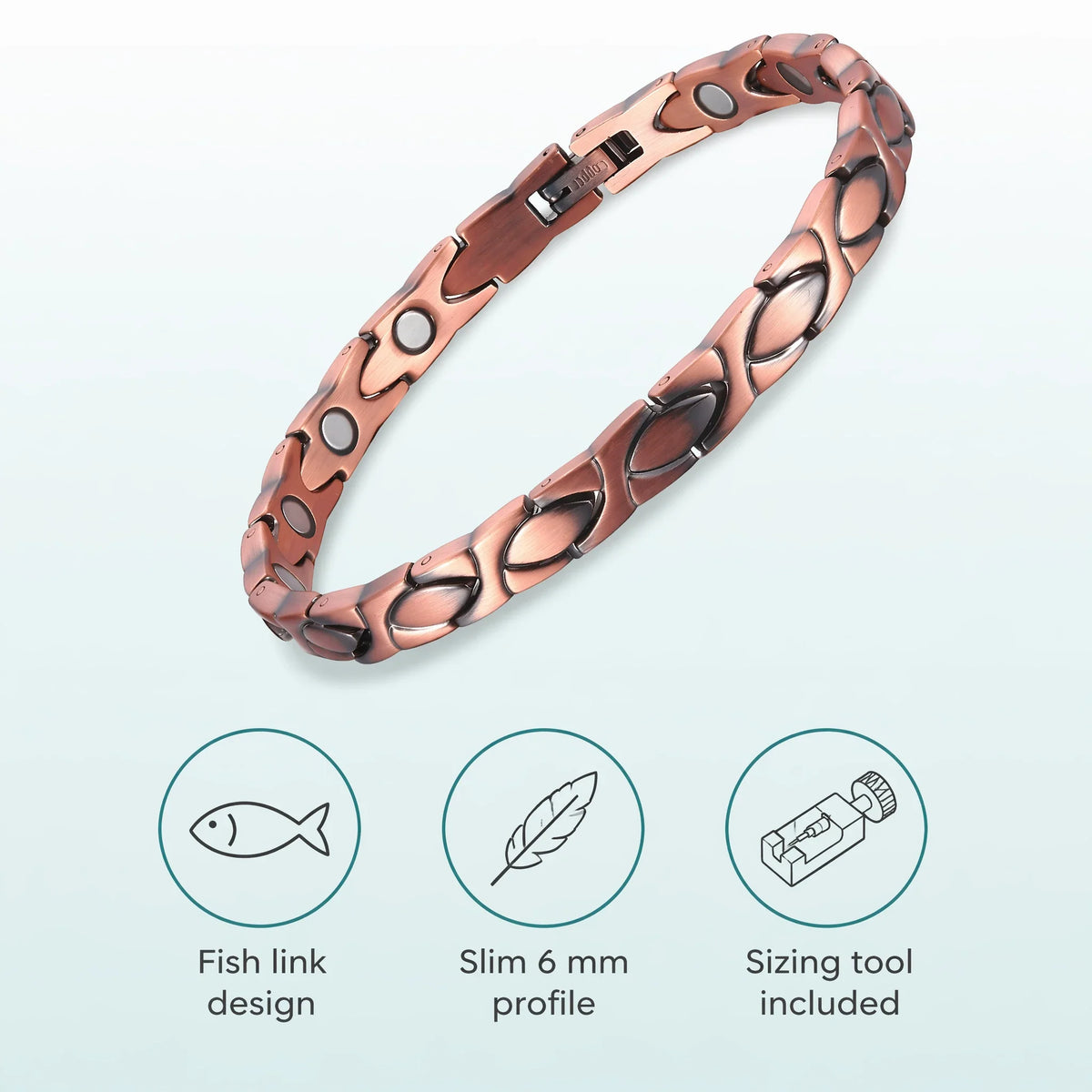 MagnetPure Fish Link Copper Magnetic Bracelet for Women