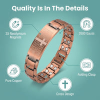 MagnetPure Cross Prayer Copper Magnetic Bracelet for Men