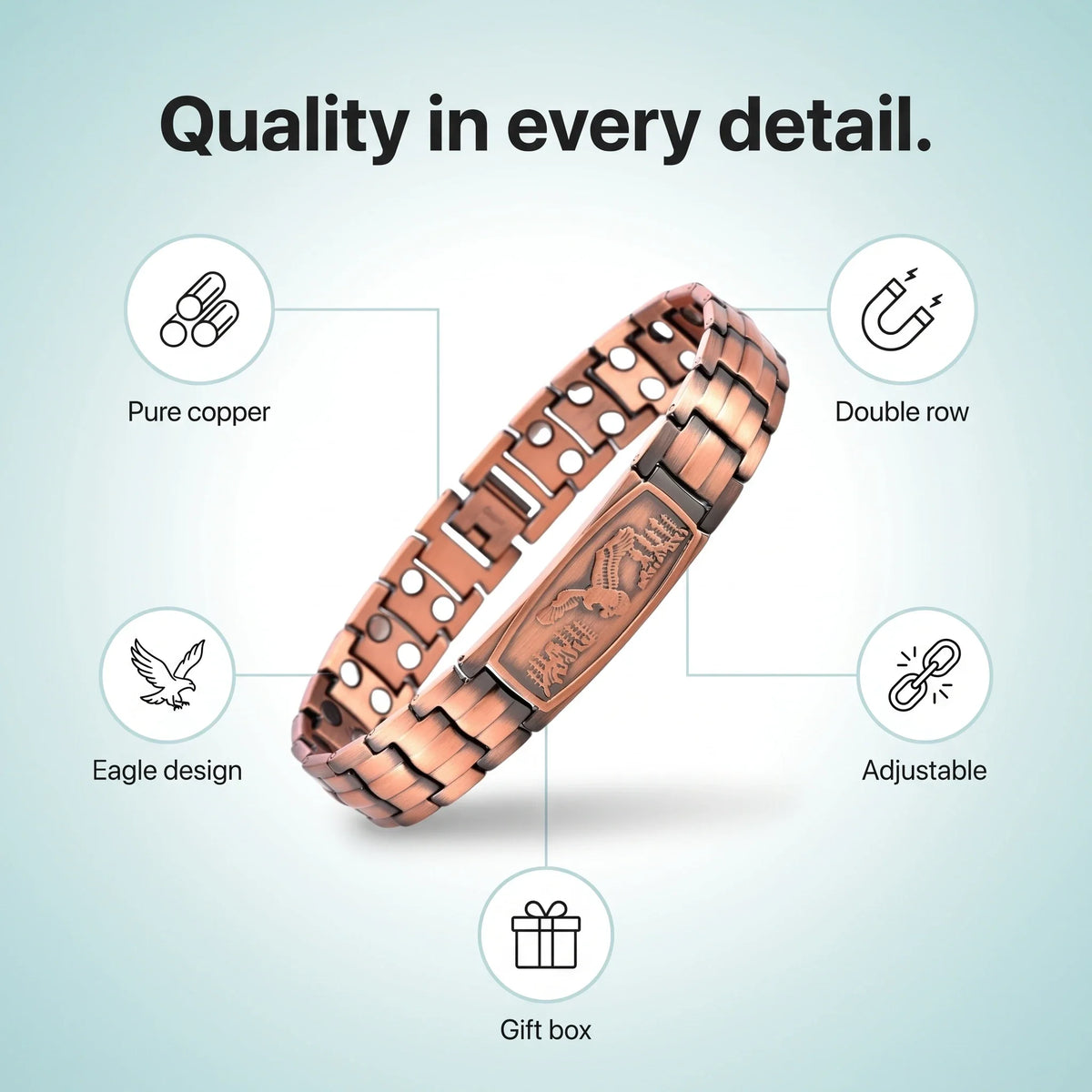 MagnetPure Eagle Copper Magnetic Bracelet for Men