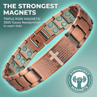 MagnetPure Cross Prayer Copper Magnetic Bracelet for Men