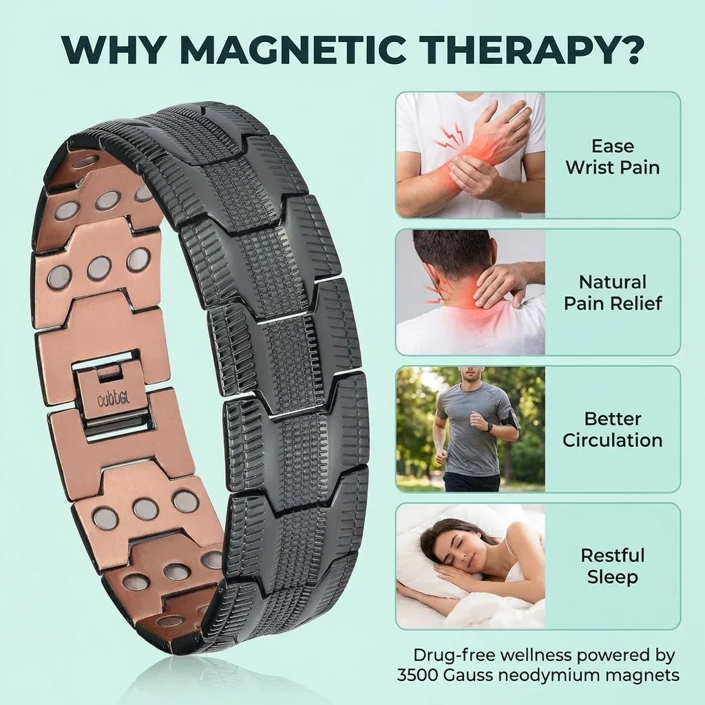 MagnetPure Ultra Black Copper Magnetic Bracelet for Men
