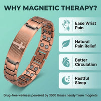 MagnetPure Cross Prayer Copper Magnetic Bracelet for Men