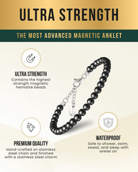Hematite Magnetic Anklet (6mm Round Beads)