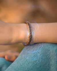 Men’s Copper Magnetic Cuff Duo – Twisted & Curb Chain