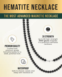 Magnetic Hematite Necklace (6mm Round Beads)