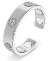 Crystal Magnetic Therapy Ring (Silver)