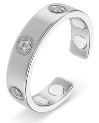 Crystal Magnetic Therapy Ring (Silver)
