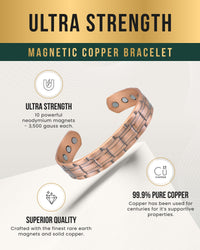 Stamped Chain Magnetic Copper Bracelet Cuff for Men
